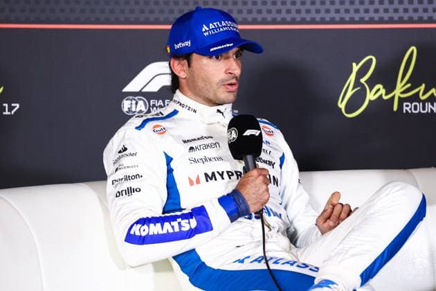 F1 - AZERBAIJAN GRAND PRIX 2025 SAINZ Carlos (spa), Williams Racing FW47, portrait press conference, PK, Pressekonferenz during the 2025 Formula 1 Qatar Airways Azerbaijan Grand Prix, 17th round of the 2025 FIA Formula One World Championship, WM, Weltmeisterschaft from September 19 to 21, 2025 on the Baku City Circuit, in Baku, Azerbaijan - BakuAzerbaijan Copyright: xEricxAlonsox