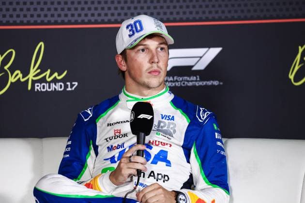 F1 - AZERBAIJAN GRAND PRIX 2025 LAWSON Liam (nzl), Visa Cash App RB F1 Team VCARB02, portrait press conference, PK, Pressekonferenz during the 2025 Formula 1 Qatar Airways Azerbaijan Grand Prix, 17th round of the 2025 FIA Formula One World Championship, WM, Weltmeisterschaft from September 19 to 21, 2025 on the Baku City Circuit, in Baku, Azerbaijan - BakuAzerbaijan Copyright: xEricxAlonsox