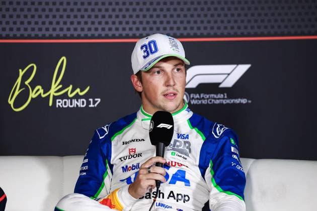 F1 - AZERBAIJAN GRAND PRIX 2025 LAWSON Liam (nzl), Visa Cash App RB F1 Team VCARB02, portrait press conference, PK, Pressekonferenz during the 2025 Formula 1 Qatar Airways Azerbaijan Grand Prix, 17th round of the 2025 FIA Formula One World Championship, WM, Weltmeisterschaft from September 19 to 21, 2025 on the Baku City Circuit, in Baku, Azerbaijan - BakuAzerbaijan Copyright: xEricxAlonsox
