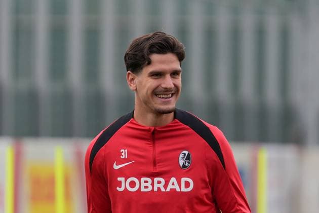 Igor Matanovic SC Freiburg, 31 , last media training session of SC Freiburg before the first Europa League match in the league phase, Germany, Football, UEFA Europa League, 1 matchday, 2025 2026, SC Freiburg vs FC Basel, 23 09 2025, last media training session of SC Freiburg before the first Europa League match in the league phase, Europa Park Stadion, Freiburg, Germany Freiburg Europa Park Stadion Baden Württemberg Germany Copyright: xArnexAmbergx