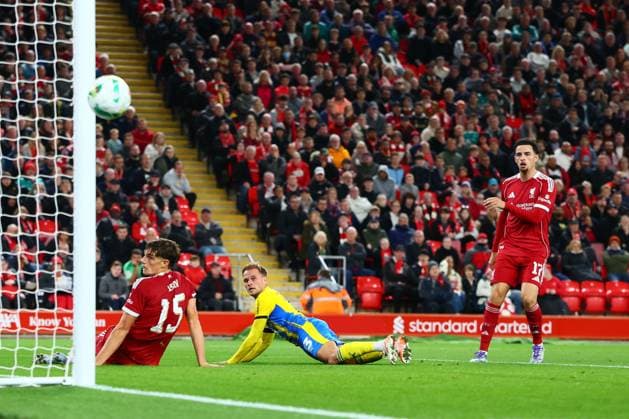 LÃ o Scienza of Southampton misses a chance to score Liverpool v Southampton, EFL Carabao Cup, Third Round, Football, Anfield, Liverpool, UK - 23 Sep 2025Liverpool Anfield United Kingdom EDITORIAL USE ONLY No use with unauthorised audio, video, data, fixture lists, club league logos or live services. Online in-match use limited to 120 images, no video emulation. No use in betting, games or single club league player publications. Copyright: xPaulxCurrie Shutterstockx 15498466bz