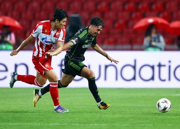 Sebastian Tounekti of Celtic Crvena zvezda v Celtic, UEFA Europa League, Football, Rajko Mitic Stadium, Belgrade, Serbia - 24 Sep 2025Belgrade Rajko Mitic Stadium Serbia EDITORIAL USE ONLY No use with unauthorised audio, video, data, fixture lists, club league logos or live services. Online in-match use limited to 120 images, no video emulation. No use in betting, games or single club league player publications. Copyright: xNikolaxKrstic Shutterstockx 15498417bl