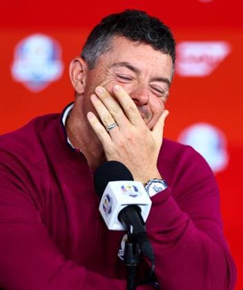 Rory McIlroy of Team Europe during a press conference, PK, Pressekonferenz 2025 Ryder Cup, Thursday Practice, Golf, Bethpage Black Golf Course, New York, USA - 25 Sep 2025New York Bethpage Black Golf Course New York (NY) United States of America EDITORIAL USE ONLY No use with unauthorised audio, video, data, fixture lists, club league logos or live services. Online in-match use limited to 120 images, no video emulation. No use in betting, games or single club league player publications. Copyright: xJamesxMarsh Shutterstockx 15500195b