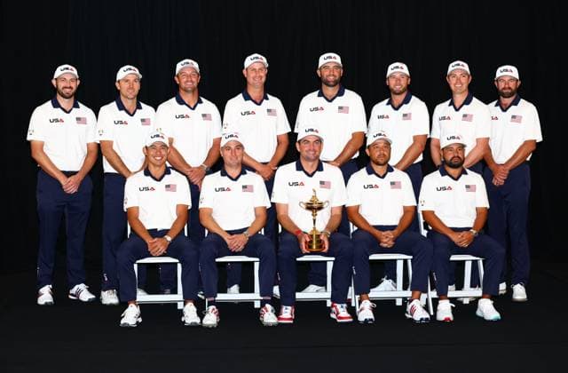 The USA team photo. 2025 Ryder Cup, Thursday Practice, Golf, Bethpage Black Golf Course, New York, USA - 25 Sep 2025New York Bethpage Black Golf Course New York (NY) United States of America EDITORIAL USE ONLY No use with unauthorised audio, video, data, fixture lists, club league logos or live services. Online in-match use limited to 120 images, no video emulation. No use in betting, games or single club league player publications. Copyright: xJamesxMarsh Shutterstockx 15500195at