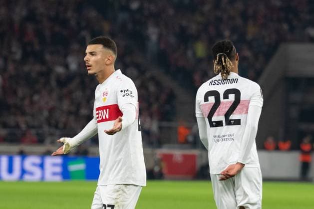 Frustration at Badredine Bouanani VfB Stuttgart, 27 , Lorenz Assignon VfB Stuttgart, 22 GER, VfB Stuttgart vs Celta Vigo, Football, UEFA Europa League, Men, Matchday 1, Season 2025 2026, 25 09 2025, GER, VfB Stuttgart vs Celta Vigo, Football, UEFA Europa League, Men, Matchday 1, Season 2025 2026, 25 09 2025 Stuttgart Copyright: xEibner-Pressefoto WolfgangxFrankx EP_WFK