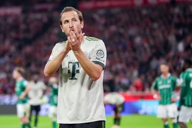 Harry Kane (FC Bayern Muenchen) jubelt, Bundesliga, FC Bayern München v SV Werder Bremen, Allianz Arena am 26. September 2025 in München, Deutschland. (Foto von Marco Steinbrenner DeFodi Images) Harry Kane (FC Bayern Muenchen) cheers, Bundesliga, FC Bayern München v SV Werder Bremen, Allianz Arena, September 26, 2025 in München, Germany. (Photo by Marco Steinbrenner DeFodi Images) DFL regulations prohibit any use of photographs as image sequences and or quasi-video. Harry Kane FC Bayern Muenchen cheers, Bundesliga, FC Bayern München v SV Werder Bremen, Allianz Arena on September 26, 2025 in Munich, Germany Photo by Marco Steinbrenner DeFodi Images Harry Kane FC Bayern Muenchen cheers, Bundesliga, FC Bayern München v SV Werder Bremen, Allianz Arena, September 26, 2025 in Munich, Germany Photo by Marco Steinbrenner DeFodi Images DFL regulations prohibit any use of photographs as image sequences and or quasi video