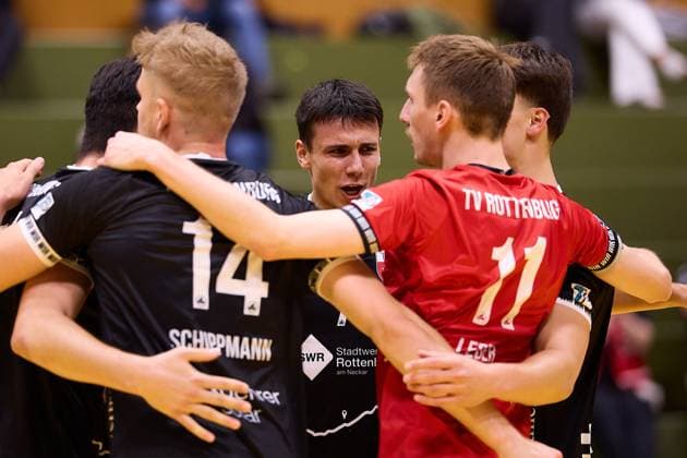 Joy, jubilation TV Rottenburg with Milan Kvrzic TV Rottenburg, 07 GER, TuS Kriftel vs TV Rottenburg,Volleyball, 2 Bundesliga Sued, Matchday 3, Season 2025 2026, 27 09 2025 GER, TuS Kriftel vs TV Rottenburg,Volleyball, 2 Bundesliga Sued, Matchday 3, Season 2025 2026, 27 09 2025 Kriftel Copyright: xEibner-Pressefoto GeraldxOelze-dexStoppanyx EP_ODS