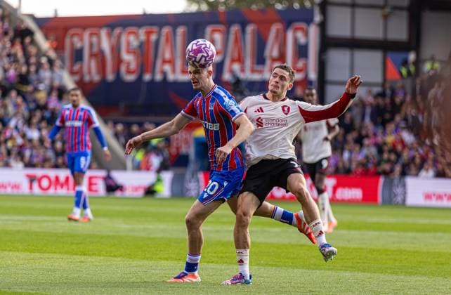(250928) -- LONDON, Sept. 28, 2025 -- Liverpool s Florian Wirtz (R) challenges Crystal Palace s Adam Wharton during the English Premier League match between Crystal Palace FC and Liverpool FC in London, Britain, on Sept. 27, 2025. FOR EDITORIAL USE ONLY. NOT FOR SALE FOR MARKETING OR ADVERTISING CAMPAIGNS. NO USE WITH UNAUTHORIZED AUDIO, VIDEO, DATA, FIXTURE LISTS, CLUB LEAGUE LOGOS OR LIVE SERVICES. ONLINE IN-MATCH USE LIMITED TO 45 IMAGES, NO VIDEO EMULATION. NO USE IN BETTING, GAMES OR SINGLE CLUB LEAGUE PLAYER PUBLICATIONS. (SP)BRITAIN-LONDON-FOOTBALL-ENGLISH PREMIER LEAGUE-CRYSTAL PALACE VS LIVERPOOL LixYing