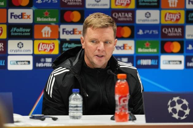 Newcastle manager Eddie Howe during the post match press conference, PK, Pressekonferenz Union St Gilloise v Newcastle, UEFA Champions League, Group Stage, Football, Lotto Park, Brussels, Belgium - 01 Oct 2025Brussels Lotto Park Belgium EDITORIAL USE ONLY No use with unauthorised audio, video, data, fixture lists, club league logos or live services. Online in-match use limited to 120 images, no video emulation. No use in betting, games or single club league player publications. Copyright: xDavidxWinter Shutterstockx 15504048iw