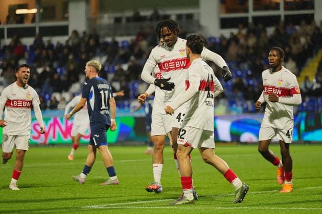 Goal for 1 0 by Dan Axel Zagadou VfB Stuttgart II, 43 GER, TSG 1899 Hoffenheim II vs VfB Stuttgart II, Football, 3 Liga, Matchday 10, Season 2025 2026, 05 10 2025 DFL DFB REGULATIONS PROHIBIT ANY USE OF PHOTOGRAPHS as IMAGE SEQUENCES and or QUASI VIDEO GER,TSG 1899 Hoffenheim II vs VfB Stuttgart II, Football, 3 Liga, Matchday 10, Season 2025 2026, 05 10 2025 Hoffenheim Copyright: xEibner-Pressefoto JoergxHirschx EP_JHH