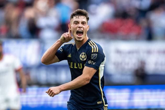 October 5, 2025, Vancouver, Bc, CANADA: Vancouver Whitecaps Sebastian Berhalter celebrates his goal against the San Jose Earthquakes during the second half of an MLS, Fussball Herren, USA soccer match in Vancouver, on Sunday, October 5, 2025. Canada News - October 5, 2025 - ZUMAc35_ 20251005_zaf_c35_175 Copyright: xEthanxCairnsx