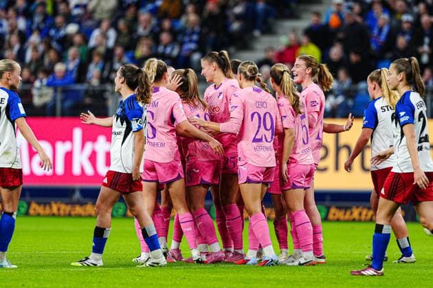 Goal celebration TSG 1899 Hoffenheim after scoring 0 2 Valesca Ampoorter TSG 1899 Hoffenheim, 18 GER, Hamburger SV vs TSG 1899 Hoffenheim, Women, Football, 1 Bundesliga, Matchday 5, Season 2025 2026, 06 10 2025 GER, Hamburger SV vs TSG 1899 Hoffenheim, Women, Football, 1 Bundesliga, Matchday 5, Season 2025 2026, 06 10 2025 Hamburg Copyright: xEibner-Pressefoto MarcelxvonxFehrnx EP_MFN