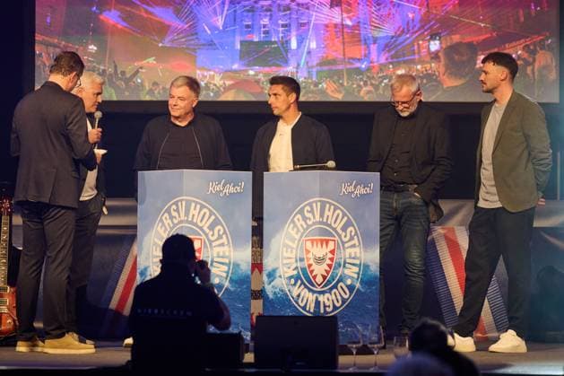 06 10 2025 07 102025, 125 years KSV Holstein, anniversary celebration, birthday, soccer and other sports, season 2025 2026, Holstein Kiel presenter Andreas Käckell, Andreas Bornemann, Thorsten Gutzeit, Marcel Rapp, Uwe Stöver, Kenneth Kronholm Kiel, Hebbel Schule Holstein Stadion Schleswig Holstein Germany