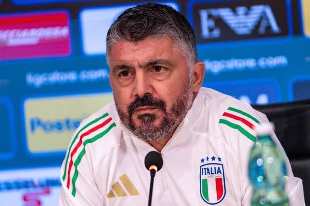 Gennaro Gattuso, Italy s coach, in press conference, PK, Pressekonferenz during the national team, Nationalteam gathering in Coverciano during Press conference of Italy s coach Gennaro Gattuso, FIFA World Cup, WM, Weltmeisterschaft, Fussball match in Florence, Italy, October 07 2025 Copyright: xSaraxEsposito IPAxSportx xipa-agency.netx xx IPA_66272663 IPA_Agency_IPA66272663