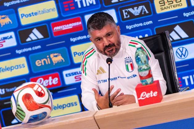 Gennaro Gattuso, Italy s coach, in press conference, PK, Pressekonferenz during the national team, Nationalteam gathering in Coverciano during Press conference of Italy s coach Gennaro Gattuso, FIFA World Cup, WM, Weltmeisterschaft, Fussball match in Florence, Italy, October 07 2025 Copyright: xSaraxEsposito IPAxSportx xipa-agency.netx xx IPA_66272684 IPA_Agency_IPA66272684