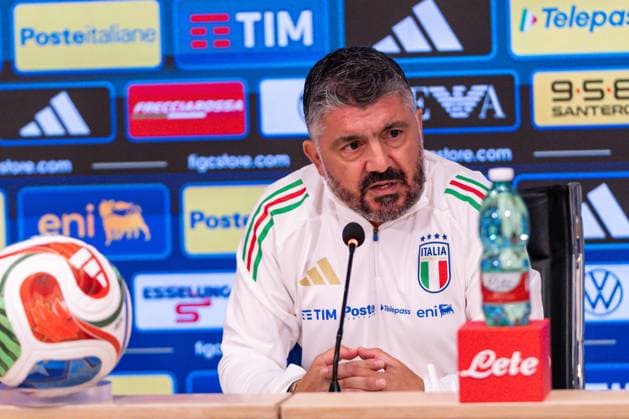 Gennaro Gattuso, Italy s coach, in press conference, PK, Pressekonferenz during the national team, Nationalteam gathering in Coverciano during Press conference of Italy s coach Gennaro Gattuso, FIFA World Cup, WM, Weltmeisterschaft, Fussball match in Florence, Italy, October 07 2025 Copyright: xSaraxEsposito IPAxSportx xipa-agency.netx xx IPA_66272697 IPA_Agency_IPA66272697