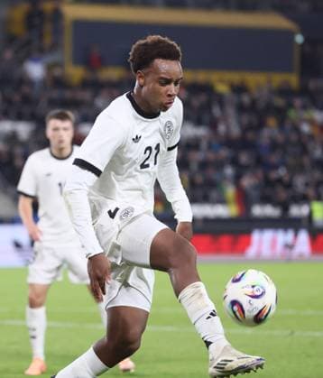 Germany Greece U21 European Championship Qualification Jena, 10 10 2025, Ernst Abbe Sportfeld, Fußball, Länderspiel , U 21 Junioren EM Qualifikation , Germany vs Greece , Im Bild Forzan Assan Ouedraogo 21, Deutschland , Nur für journalistische Zwecke For editorial use only DFB UEFA regulations prohibit any use of photographs as image sequences and or quasi video , Picture Point
