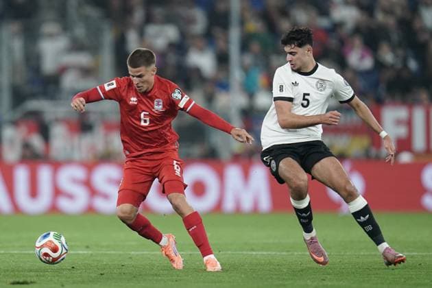 Soccer World Cup Qualification 2025 2026 10 10 2025, Soccer international match, international match, World Cup Qualification, 2025 2026, Group A, Germany, Sinsheim, PreZero Arena, Sinsheim, Germany D Luxembourg LUX vl Tomas Moreira Luxembourg, Luxembourg, FLF 6 Aleksandar Pavlovic Germany DEU, DFB, 5