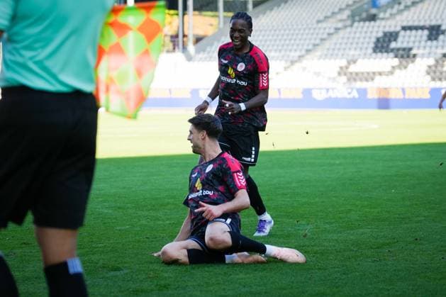 Germany, Soccer, Regionalliga Südwest, Season 2025 2026, Matchday 12 SC Freiburg II vs KSV Hessen Kassel Dreisamstadion Freiburg Danny Breitfelder KSV Hessen Kassel , 22 Goal, Goal celebration, Emotions, Goal kick, Joy, Cheering, Freiburg Dreisamstadion Baden Württemberg Germany Copyright: xFINLEYxMÖRCHx