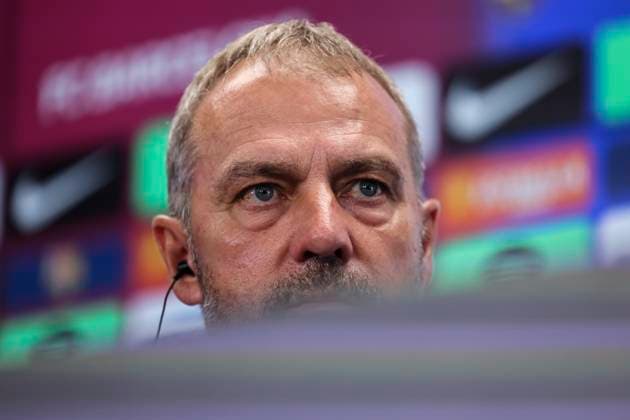 October 17, 2025, Sant Joan Despi, Barcelona, SPAIN: Hansi Flick, head coach of FC Barcelona, Barca attends his press conference, PK, Pressekonferenz during the training day of FC Barcelona ahead the Spanish League, La Liga EA Sports, football match against Girona FC at Ciudad Esportiva Joan Gamper on October 17, 2025 in Sant Joan Despi, Barcelona, Spain. Sant Joan Despi SPAIN - ZUMAa181 20251017_zaa_a181_040 Copyright: xJavierxBorregox