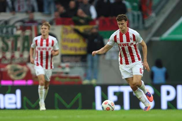 Eric Martel (1. FC Koeln) in Aktion, am Ball, Einzelaktion waehrend des spiels der Bundesliga zwischen 1. FC Köln und FC Augsburg, RheinEnergieSTADION am 18. October 2025 in Köln, Deutschland. (Foto von Oliver Kaelke DeFodi Images) +++ Eric Martel (1. FC Koeln) controls the ball during the Bundesliga match between 1. FC Köln and FC Augsburg at RheinEnergieSTADION on October 18, 2025 in Köln, Germany. (Photo by Oliver Kaelke DeFodi Images) DFL regulations prohibit any use of photographs as image sequences and or quasi-video. (Photo by Oliver Kaelke DeFodi Images) Eric Martel 1 FC Koeln in action, am Ball, Einzelaktion waehrend des spiels der Bundesliga zwischen 1 FC Köln und FC Augsburg, RheinEnergieSTADION am 18 October 2025 in Köln, Germany Photo by Oliver Kaelke DeFodi Images Eric Martel 1 FC Koeln controls the ball during the Bundesliga match between 1 FC Köln and FC Augsburg at RheinEnergieSTADION on October 18, 2025 in Köln, Germany Photo by Oliver Kaelke DeFodi Images DFL regulations prohibit any use of photographs as image sequences and or quasi video Photo by Oliver Kaelke DeFodi Images