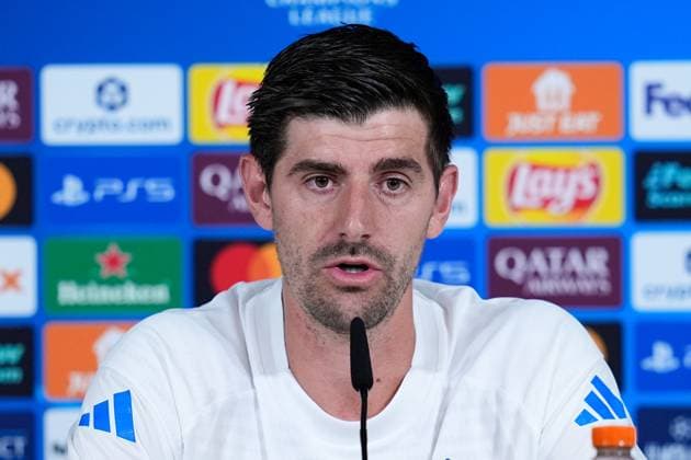 October 21, 2025, Valdebebas, Madrid, Spain: Thibaut Courtois attends his press conference, PK, Pressekonferenz during a training session and press conference ahead of their UEFA Champions League 2025 26 match against Juventus FC at Ciudad Deportiva Real Madrid on October 21, 2025, in Valdebebas, Madrid, Spain. Valdebebas Spain - ZUMAa181 20251021_zaa_a181_061 Copyright: xDennisxAgyemanx