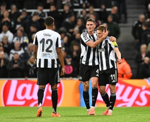 Harvey Barnes of Newcastle United celebrates scoring their second goal Newcastle United v Benfica, UEFA Champions League, Group Stage, Football, St James Park, Newcastle, UK - 21 Oct 2025Newcastle St James Park United Kingdom EDITORIAL USE ONLY No use with unauthorised audio, video, data, fixture lists, club league logos or live services. Online in-match use limited to 120 images, no video emulation. No use in betting, games or single club league player publications. Copyright: xRichardxLee Shutterstockx 15552303bj