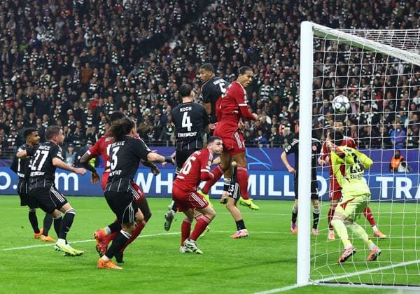 Virgil van Dijk of Liverpool scores his sides second goal Eintracht Frankfurt v Liverpool, UEFA Champions League, Group Stage, Football, Deutsche Bank Park, Frankfurt, Germany - 22 Oct 2025Frankfurt Deutsche Bank Park Germany EDITORIAL USE ONLY No use with unauthorised audio, video, data, fixture lists, club league logos or live services. Online in-match use limited to 120 images, no video emulation. No use in betting, games or single club league player publications. Copyright: xMichaelxZemanek Shutterstockx 15558828x