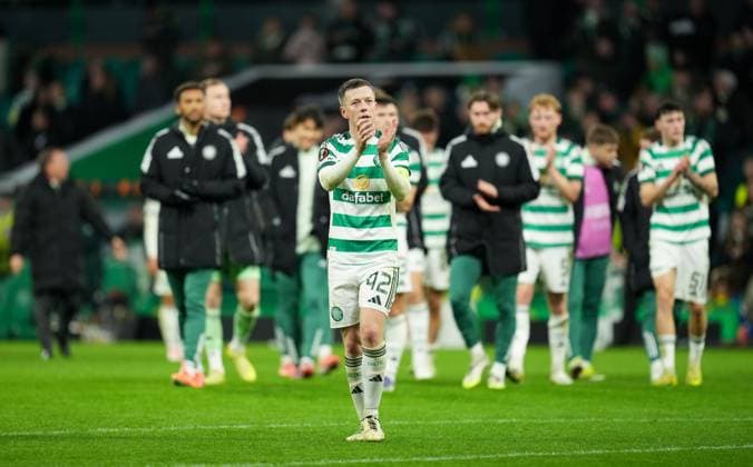 Celtic captain Callum McGregor applauds the fans at full-time. Final score Celtic 2 Sturm Graz 1. Celtic v Sturm Graz, UEFA Europa League, Group Stage, Football, Celtic Park, Glasgow, Scotland, UK - 23 Oct 2025Glasgow Celtic Park United Kingdom EDITORIAL USE ONLY No use with unauthorised audio, video, data, fixture lists, club league logos or live services. Online in-match use limited to 120 images, no video emulation. No use in betting, games or single club league player publications. Copyright: xStuartxWallace Shutterstockx 15567786ds