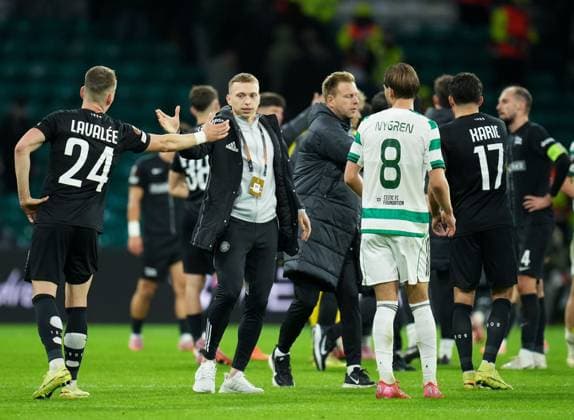 Alistair Johnston of Celtic on the pitch at full-time. Final score Celtic 2 Sturm Graz 1. Celtic v Sturm Graz, UEFA Europa League, Group Stage, Football, Celtic Park, Glasgow, Scotland, UK - 23 Oct 2025Glasgow Celtic Park United Kingdom EDITORIAL USE ONLY No use with unauthorised audio, video, data, fixture lists, club league logos or live services. Online in-match use limited to 120 images, no video emulation. No use in betting, games or single club league player publications. Copyright: xStuartxWallace Shutterstockx 15567786dm