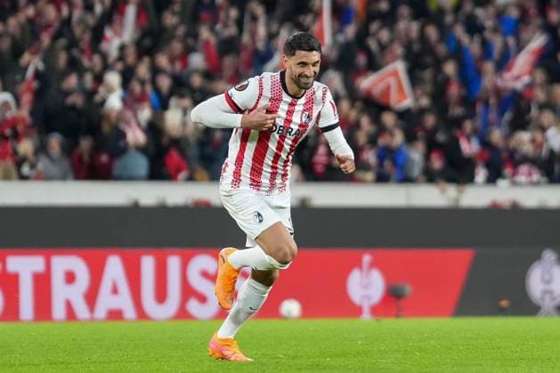 Vincenzo Grifo SC Freiburg, 32 scores from free kick, goal celebration, emotions, goal shot, goal, goal, goal, Germany, football, UEFA Europa League, matchday 3, league phase, 2025 2026, SC Freiburg vs FC Utrecht, 23 10 2025, Europa Park Stadion, Freiburg, Germany Freiburg Europa Park Stadion Baden Württemberg Germany Copyright: xArnexAmbergx