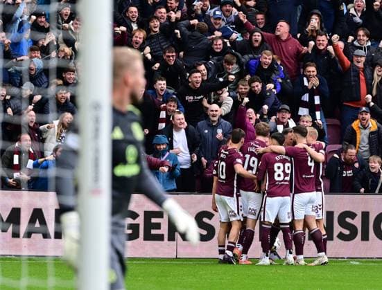 Hearts players react to the own goal Heart of Midlothian v Celtic, William Hill Scottish Premiership, Football, Tynecastle Park, Edinburgh, Scotland, UK - 26 Oct 2025Edinburgh Tynecastle Park United Kingdom EDITORIAL USE ONLY No use with unauthorised audio, video, data, fixture lists, club league logos or live services. Online in-match use limited to 120 images, no video emulation. No use in betting, games or single club league player publications. Copyright: xMarkxRunnacles Shutterstockx 15593438bq