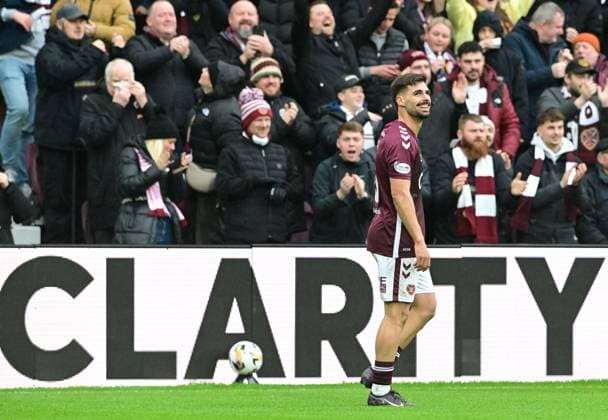 Claudio Braga of Heart of Midlothian celebrates their first goal Heart of Midlothian v Celtic, William Hill Scottish Premiership, Football, Tynecastle Park, Edinburgh, Scotland, UK - 26 Oct 2025Edinburgh Tynecastle Park United Kingdom EDITORIAL USE ONLY No use with unauthorised audio, video, data, fixture lists, club league logos or live services. Online in-match use limited to 120 images, no video emulation. No use in betting, games or single club league player publications. Copyright: xMarkxRunnacles Shutterstockx 15593438cf