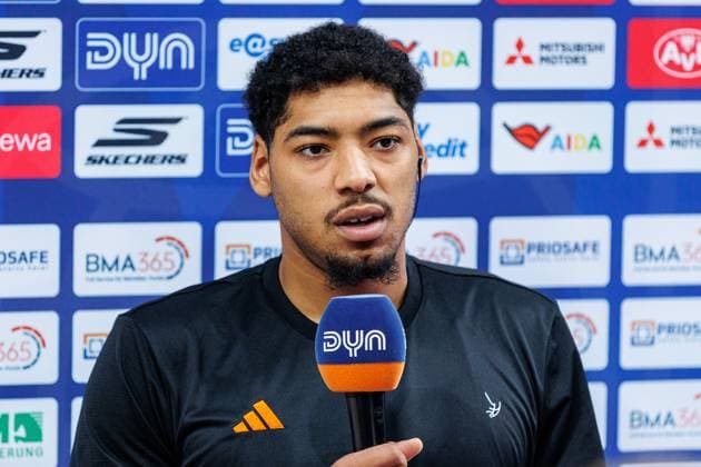 Kostja Mushidi Niners Chemnitz, 11 , single picture, single photo, portrait, portrait, interview, BMA365 Bamberg Baskets vs Niners Chemnitz, Basketball, easyCredit BBL, Matchday 5, 26 10 2025 BMA365 Bamberg Baskets vs Niners Chemnitz, Basketball, easyCredit BBL, Matchday 5, 26 10 2025 Bamberg Copyright: xEibner-Pressefoto G.xSantemizx EP_EER
