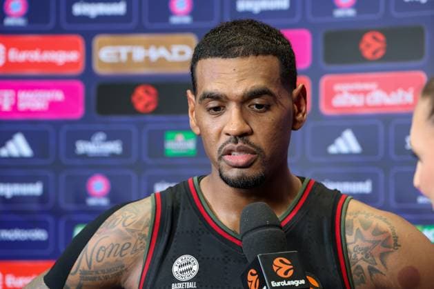 Xavier Rathan Mayes FC Bayern Basketball, 04 at the post-match interview, GER, FC Bayern Basketball vs Real Madrid, Basketball, Euroleague, Matchday 7, Season 2025 2026, 28 10 2025, GER, FC Bayern Basketball vs Real Madrid, Basketball, Euroleague, Matchday 7, Season 2025 2026, 28 10 2025 Munich Copyright: xEibner-Pressefoto JennixMaulx EP_JML