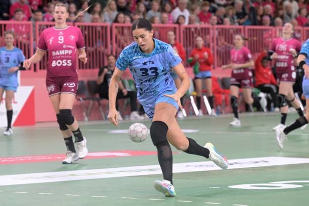 Lucie Marie Kretzschmar HSG Bensheim Auerbach, 33 TusSies Metzingen vs HSG Bensheim Auerbach, Handball, Alsco HBF, 5 League Matchday, Season 2025 2026, 29 10 2025 TusSies Metzingen vs HSG Bensheim Auerbach, Handball, Alsco HBF, 5 League Matchday, Season 2025 2026, 29 10 2025 Tuebingen Copyright: xEibner-Pressefoto TobiasxBaurx EP_TBR