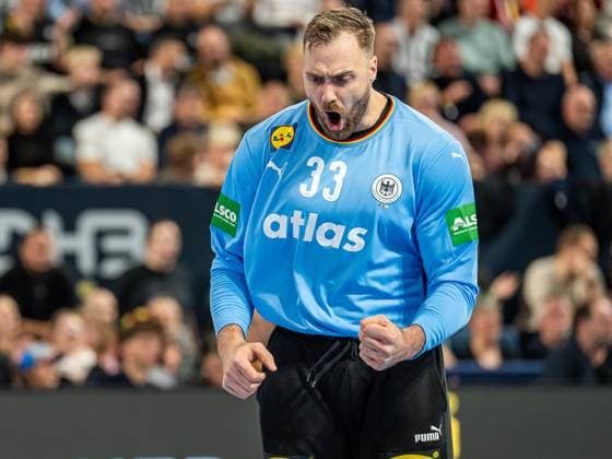 Andreas Wolff Germany, 33 cheers loudly after a save, Germany vs Iceland, handball, international match, men, 2025 2026 season, 30 10 2025, Germany vs Iceland, handball, international match, men, 2025 2026 season, 30 10 2025 Nuremberg Copyright: xEibner-Pressefoto MichaelxSchmidx EP_MST