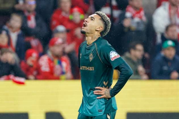 Justin Njinmah SV Werder Bremen, 11 , Germany, Football, 1 Bundesliga, 9 Matchday, 2025 2026, 1 FSV Mainz vs Werder Bremen, 01 11 2025, Mewa Arena, Mainz, Germany Mainz Mewa Arena Rheinland Pfalz Germany Copyright: xGrantxHubbsx