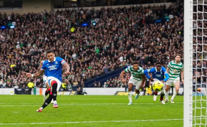 Rangers captain James Tavernier scores from the penalty spot to tie the game 1-1 during the Premier Sports Cup Semi Final match between Celtic & Rangers at Hampden Park, Glasgow, UK on Sunday 02 November 2025. Celtic v Rangers, William Hill Scottish Premiership, Football, Celtic Park, Glasgow, Scotland, UK - 02 Nov 2025Glasgow Celtic Park United Kingdom EDITORIAL USE ONLY No use with unauthorised audio, video, data, fixture lists, club league logos or live services. Online in-match use limited to 120 images, no video emulation. No use in betting, games or single club league player publications. Copyright: xStuartxWallace Shutterstockx 15641488cv