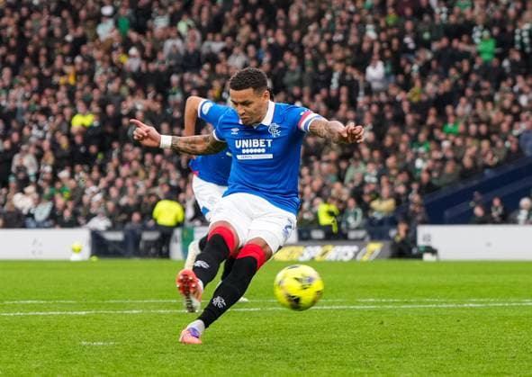 Rangers captain James Tavernier scores from the penalty spot to tie the game 1-1 during the Premier Sports Cup Semi Final match between Celtic & Rangers at Hampden Park, Glasgow, UK on Sunday 02 November 2025. Celtic v Rangers, William Hill Scottish Premiership, Football, Celtic Park, Glasgow, Scotland, UK - 02 Nov 2025Glasgow Celtic Park United Kingdom EDITORIAL USE ONLY No use with unauthorised audio, video, data, fixture lists, club league logos or live services. Online in-match use limited to 120 images, no video emulation. No use in betting, games or single club league player publications. Copyright: xStuartxWallace Shutterstockx 15641488cu