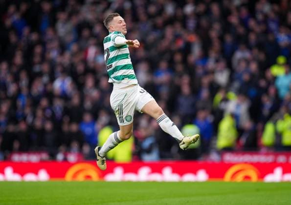 Celtic captain Callum McGregor celebrates scoring to give Celtic a 2-1 lead during extra-time in the Premier Sports Cup Semi Final match between Celtic & Rangers at Hampden Park, Glasgow, UK on Sunday 02 November 2025. Celtic v Rangers, William Hill Scottish Premiership, Football, Celtic Park, Glasgow, Scotland, UK - 02 Nov 2025Glasgow Celtic Park United Kingdom EDITORIAL USE ONLY No use with unauthorised audio, video, data, fixture lists, club league logos or live services. Online in-match use limited to 120 images, no video emulation. No use in betting, games or single club league player publications. Copyright: xStuartxWallace Shutterstockx 15641488dm