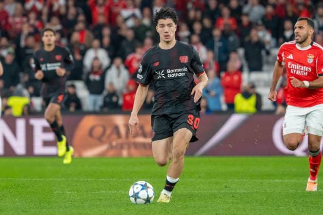 Ibrahim Maza Bayer Leverkusen, 30 , POR, Benfica Lisbon vs Bayer 04 Leverkusen, Football, UEFA Champions League, Matchday 4, 2025 2026 season, 05 11 2025, POR, Benfica Lisbon vs Bayer 04 Leverkusen, Football, UEFA Champions League, Matchday 4, 2025 2026 season, 05 11 2025, Lisbon Copyright: xEibner-Pressefoto EdwardxCheungx EP_ECG