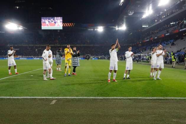 FCSB Bucharest after the match , Switzerland, Football, UEFA Europa League, Matchday 4, 2025 2026, FC Basel vs FCSB Bucharest, 06 11 2025, Sankt Jakob Park, Basel, Switzerland Basel Sankt Jakob Park Canton Basel City Switzerland Copyright: xGrantxHubbsx