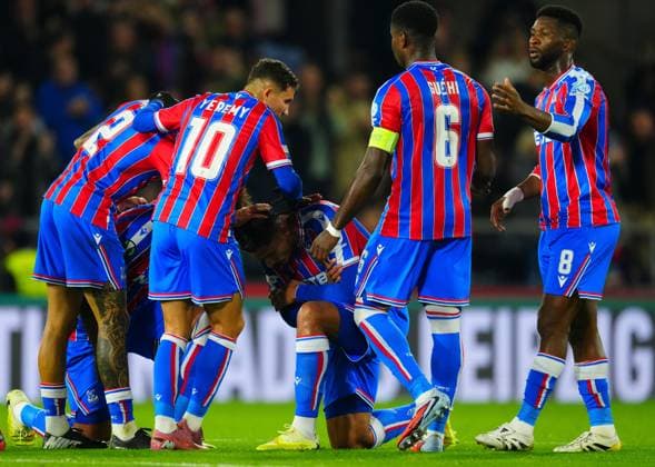 Maxence Lacroix of Crystal Palace celebrates scoring the opening goal after a var check Crystal Palace v AZ Alkmaar, UEFA Conference League, Group Stage, Football, Selhurst Park, London, UK - 06 Nov 2025London Selhurst Park United Kingdom EDITORIAL USE ONLY No use with unauthorised audio, video, data, fixture lists, club league logos or live services. Online in-match use limited to 120 images, no video emulation. No use in betting, games or single club league player publications. Copyright: xJavierxGarcia Shutterstockx 15642281ab