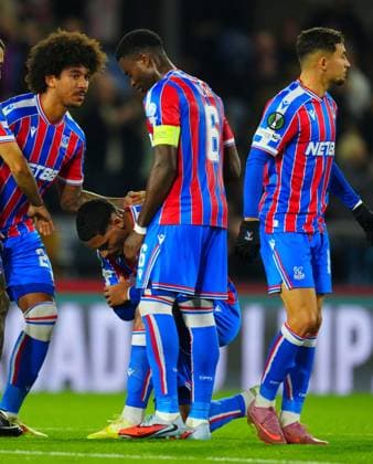 Maxence Lacroix of Crystal Palace celebrates scoring the opening goal after a var check Crystal Palace v AZ Alkmaar, UEFA Conference League, Group Stage, Football, Selhurst Park, London, UK - 06 Nov 2025London Selhurst Park United Kingdom EDITORIAL USE ONLY No use with unauthorised audio, video, data, fixture lists, club league logos or live services. Online in-match use limited to 120 images, no video emulation. No use in betting, games or single club league player publications. Copyright: xJavierxGarcia Shutterstockx 15642281y