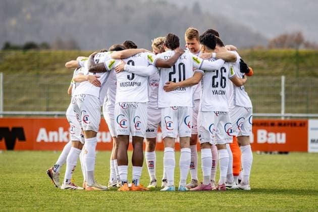 Football, Season 2025 2026, Test match 3 Liga, Bundesliga , Sportanlage Im Lohma Koblach, 14 Matchday, SCR Altach SSV Ulm 1846 Soccer, 14 11 2025 14 11 2025, Football, Season 2025 2026, Test match 3 Liga, Bundesliga , Sportanlage Im Lohma Koblach, 14 Matchday, SCR Altach SSV Ulm 1846 Soccer, Team circle Team Team circle Team SCR Altach Photo Lucca Fundel Koblach Sportanlage Im Lohma Voralberg Austria