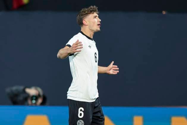 Tom Bischof Germany celebrates his goal for 1 0, UEFA Under21 Championship Group F MD 6, Germany U21 v Malta U21, Sportpark Ronhof Thomas Sommer, November 14, 2025 in Furth, Germany Photo by Marco Steinbrenner DeFodi Images Tom Bischof Germany celebrates after scoring his teams first goal, UEFA Under21 Championship Group F MD 6, Germany U21 v Malta U21, Sportpark Ronhof Thomas Sommer, November 14, 2025 in Furth, Germany Photo by Marco Steinbrenner DeFodi Images DFB DFL REGULATIONS PROHIBIT ANY USE OF PHOTOGRAPHS AS IMAGE SEQUENCES AND OR QUASI VIDEO