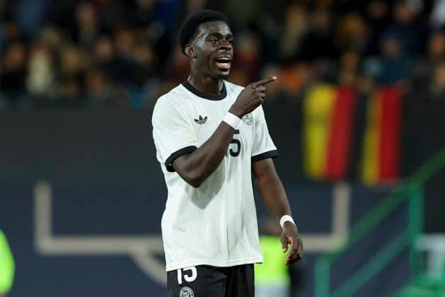 Joshua Quarshie Germany gestures, UEFA Under21 Championship Group F MD 6, Germany U21 v Malta U21, Sportpark Ronhof Thomas Sommer, November 14, 2025 in Furth, Germany Photo by Marco Steinbrenner DeFodi Images Joshua Quarshie Germany gestures, UEFA Under21 Championship Group F MD 6, Germany U21 v Malta U21, Sportpark Ronhof Thomas Sommer, November 14, 2025 in Furth, Germany Photo by Marco Steinbrenner DeFodi Images DFB DFL REGULATIONS PROHIBIT ANY USE OF PHOTOGRAPHS AS IMAGE SEQUENCES AND OR QUASI VIDEO