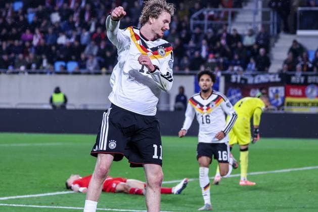 Nick Woltemade 11 Germany celebrates after his goal for 0 2, Luxembourg vs Germany, Football, Men, World Cup Qualification, Group match, Group stage, Group A, Stade de Luxembourg, UEFA,14 11 2025 Luxembourg City Luxembourg Copyright: xkolbert-press MartinxAgüerax