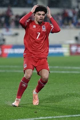 Soccer World Cup Qualification 2025 2026 14 11 2025, Soccer international match, international match, World Cup Qualification, 2025 2026, Group A, Luxembourg, Stade de Luxembourg, Kockelscheuer, Luxembourg LUX Germany, Germany GER vl Aiman Dardari Luxembourg, Luxembourg, FLF 7 is disappointed, is frustrated, frustrated, shows emotions, is frustrated, shows emotions